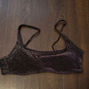 Sparkly Black Bikini Top